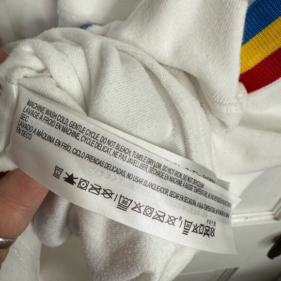 Disney Spirit Jersey Feeling Classic Rainbow Cast Striped Velour W1795 Sz XL - Picture 6 of 8